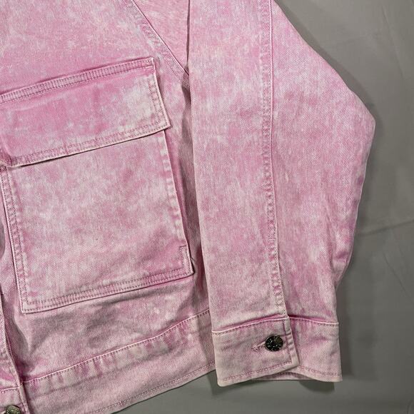 Celebrity Pink Oversize Denim Jacket Pink Acid Wash Women’s Size 2XL - Picture 5 of 9